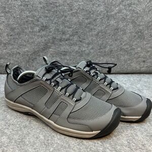 Lands' End Gray‎ Mesh Comfort Water Shoes Hiking Quick Lace Mens 13 Wide 2E